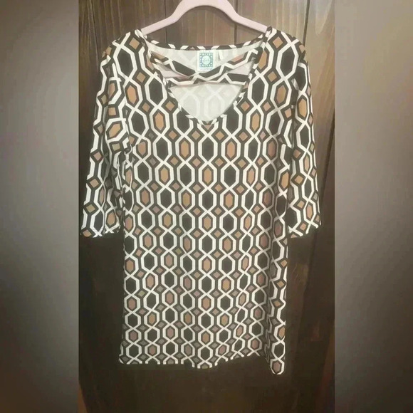 Vfish L Aline Jersey Knit Dress-Geometric Pattern. Size: Large - Picture 7 of 8